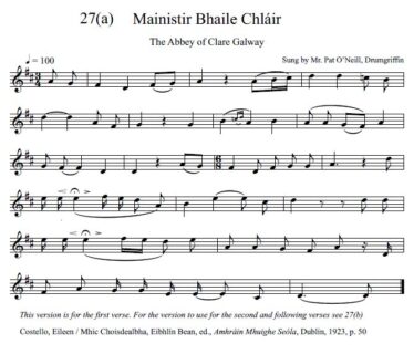 Mainister Bhaile Chláir Verse 1