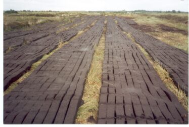 Machine cut turf at Curraghmore | Claregalway Parish History Pictorial (2002) CC-BY-NC-ND