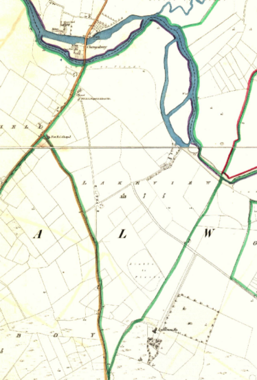 Lakeview 6" OS 1840's Map