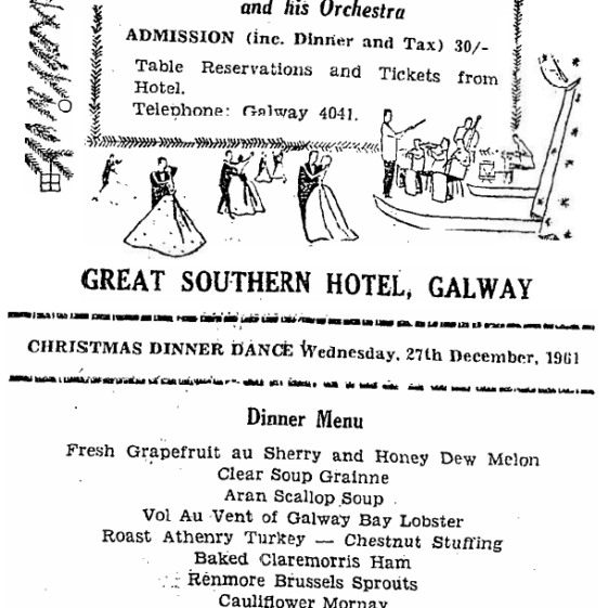 Christmas Dinner Dance Menu | irishnewsarchives.com, CC-BY-NC-ND