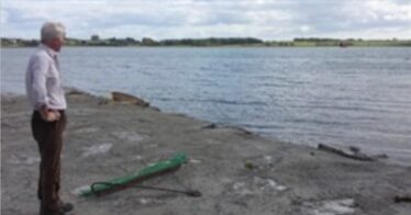 Michael Egan at Cave with dredge | Clarinbridge Heritage
