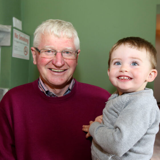 Galway Gastronomic Heritage Day 10 Ollie Forde from Killererin with his grand child Odhran age two at the Galway's Gastronomy Project launch organised by Galway County Heritage at Claregalway Castle.
| Hany Marzouk