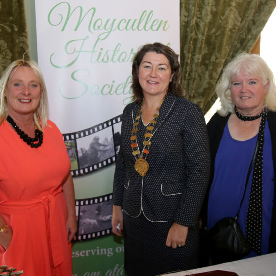 Galway Gastronomic Heritage Day 8 Hazel Morrison and Mary O;Shea from Moycullen with Cathaoirleach of Co Galway Cllr Eileen Mannion at the Galway's Gastronomy Project launch organised by Galway County Heritage at Claregalway Castle.
Photo: Hany Marzouk