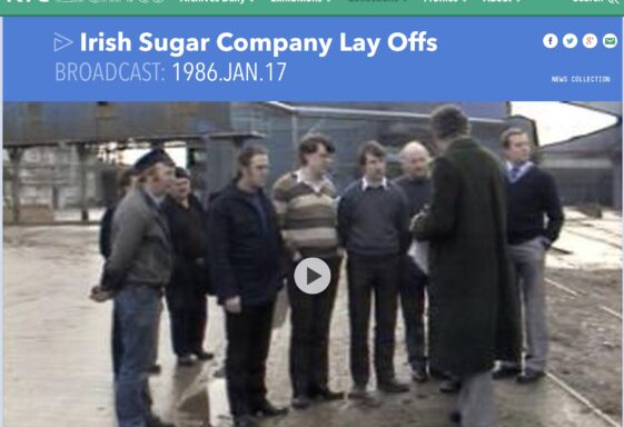 Irish Sugar Factory Lay offs 1986