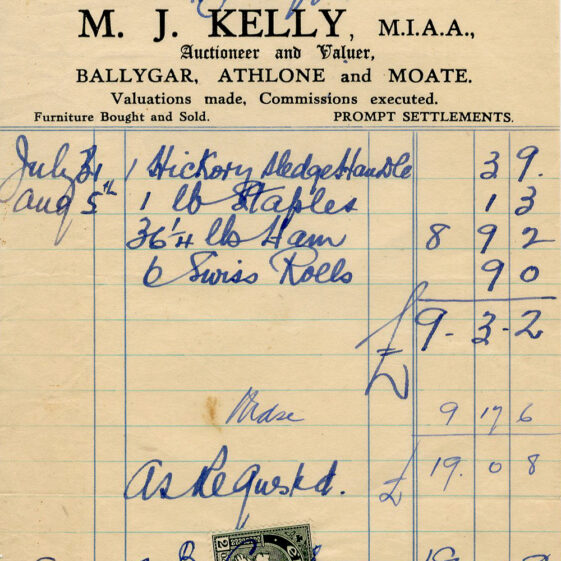 Ballygar Shop Receipts