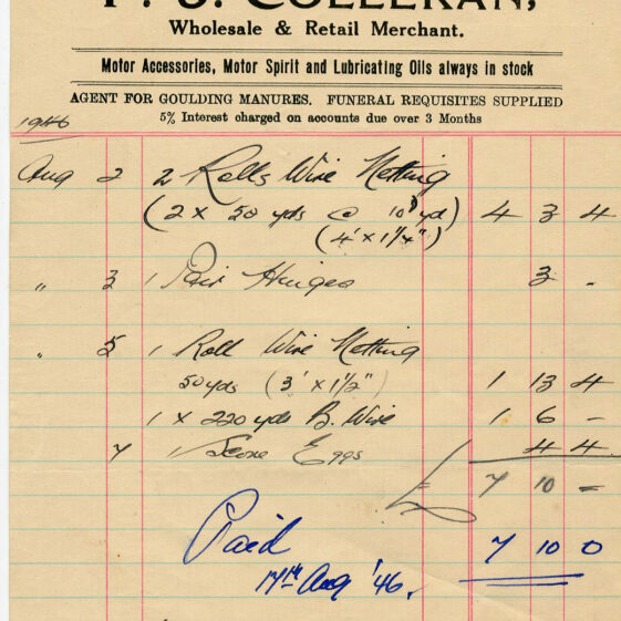 Ballygar Shop Receipts