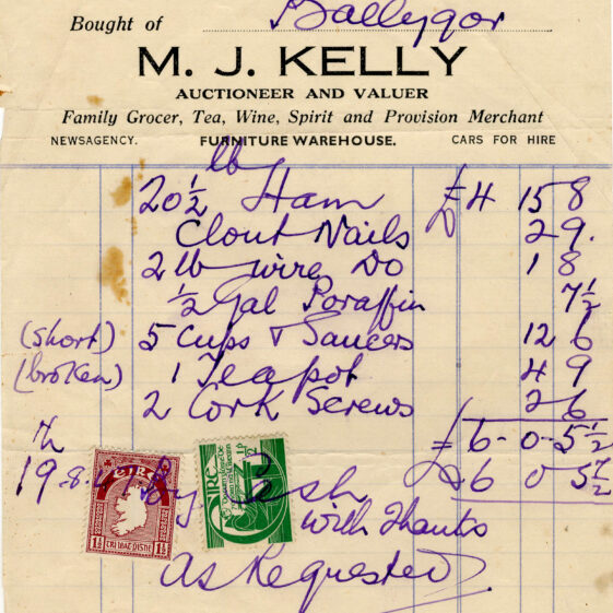 Ballygar Shop Receipts
