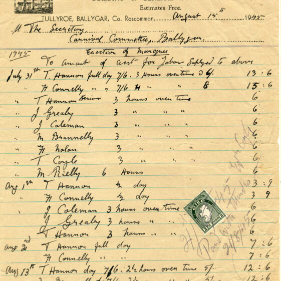 Ballygar Shop Receipts