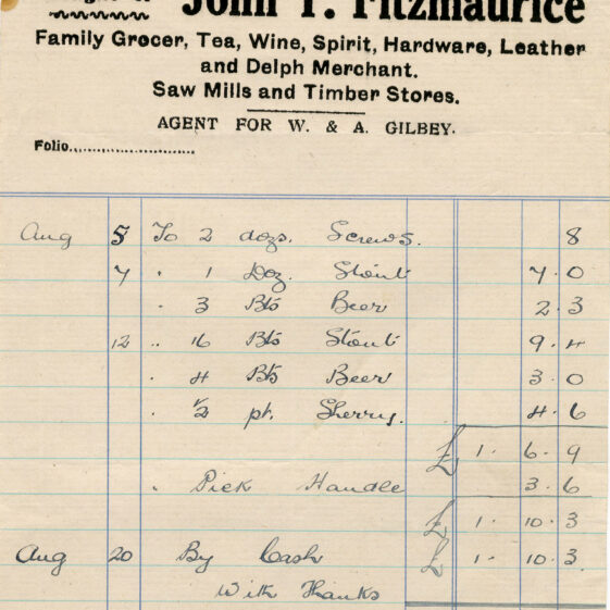 Ballygar Shop Receipts