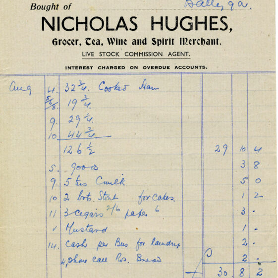Ballygar Shop Receipts