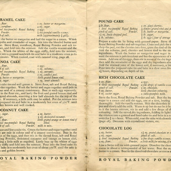 Royal Baking Powder Recipes