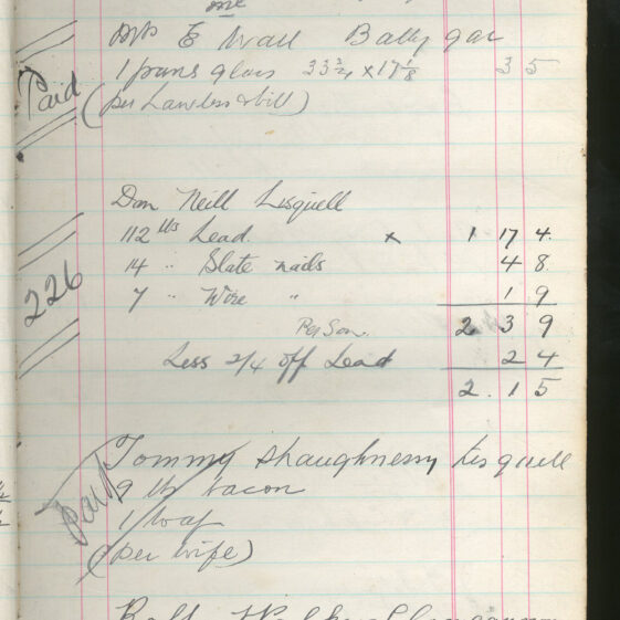 Shop Ledger 1936