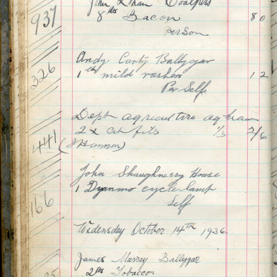 Shop Ledger 1936
