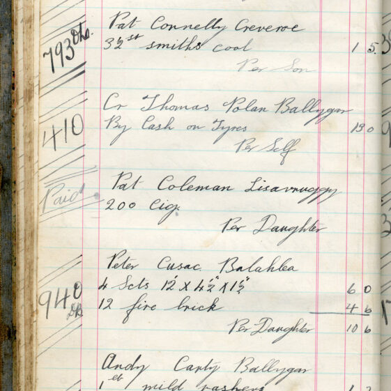 Shop Ledger 1936