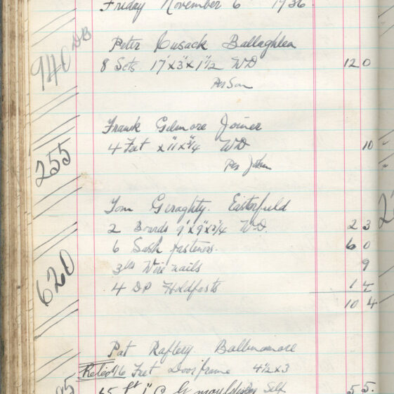 Shop Ledger 1936