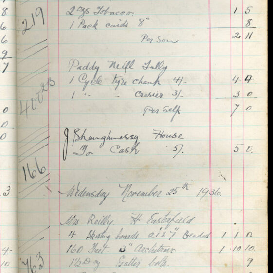 Shop Ledger 1936