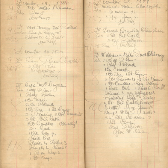 Shop ledger 1906