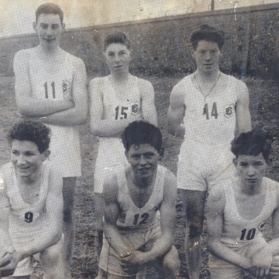 1960 four Killererin boys helped Tuam Running Club win the County and Connacht championship and in the same year, Mickey Coleman won individual County and Connacht championship medals under the training of the late Paddy Quinn R.I.P. 1960 Winners of County and Connacht medals under their coach Paddy Quinn. Back row l-r: Patsy Lynch, Bishop St., Tuam; Anthony Fahy, Gurranebeg and Tom Carty, Cortoon, Tuam.
Front row l-r: Micky Coleman, Togher; Joe King, Clogherboy and Walty Kelly, Togher. | Photo: Out and About magazine 2009-2010