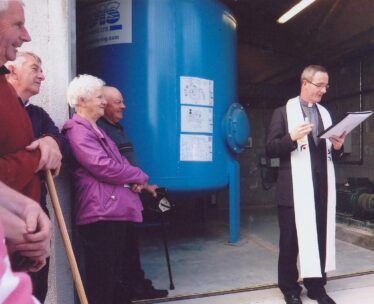 Fr. Tod blessing new treatment plant.