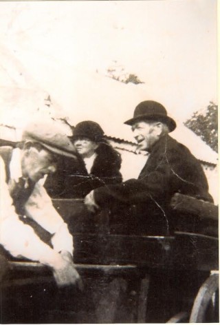 L-r: Peter Crisham (son), Katherine Crisham (nee McDermott - from Stowelodge), and John Crisham (from Tigreenuan). Photo taken prior to February 1945 when John died.