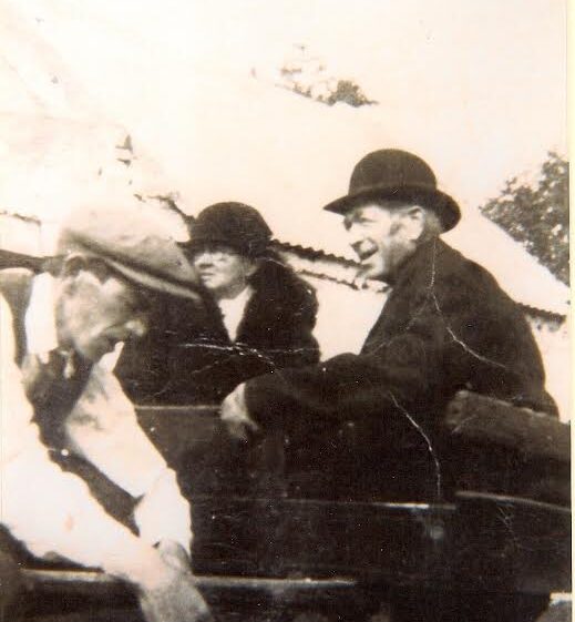 Crisham family, Tigreenaun L-r: Peter Crisham (son), Katherine Crisham (nee McDermott - from Stowelodge), and John Crisham (from Tigreenuan). Photo taken prior to February 1945 when John died. | Photo: John Murray, a descendant of the Crisham family