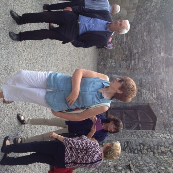 Bridie Keane and some of the Heritage tour group in the yard of Kilmainham Gaol where executions took place | Photo: B. Forde