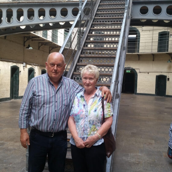 Mattie and Mary Cunningham inside Kilmainham where we were told the acoustics were fabulous and consequently there have been concerts and poetry readings held here.