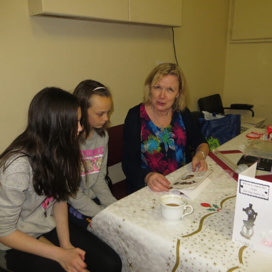 Rebecca and Alina Rooney, Cloondahamper learning how to make greeting cards | Photo: Bernadette Forde