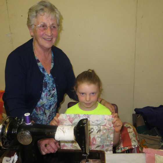 Sarah Ahern, Togher being taught patchwork by Eileen Reynolds, Cloonlusk | Photo: Bernadette Forde