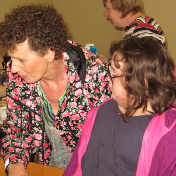 Helen Treacy and Sara Kate Greaney, having a fun time at Bealtaine festival, Barnaderg in Killererin Community Centre. | Photo: Bernadette Forde