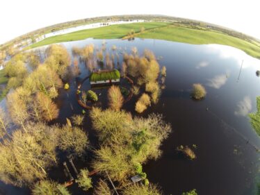 Santa's cottage surrounded by flooding | Paul Devaney