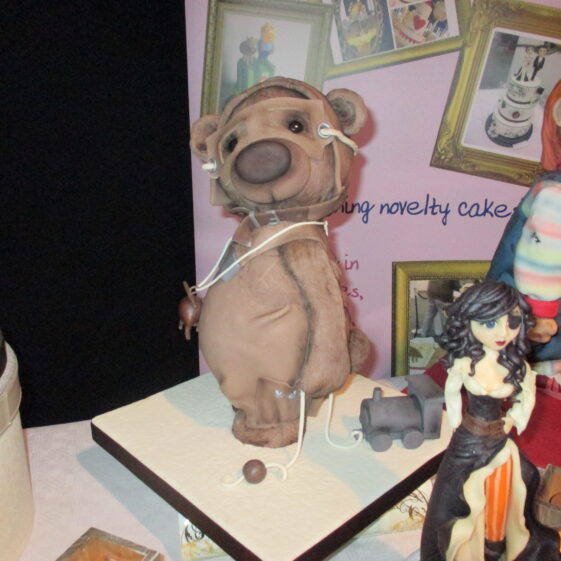 Teddy Bear with train cake from  Bake Me Happy