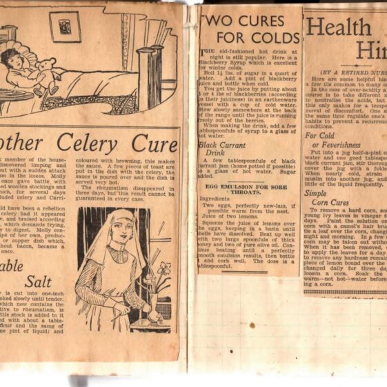Another Celery Cure. Cure for Colds. Health Hints