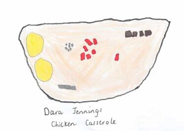 Chicken Casserole | Drawing by Dara Jennings