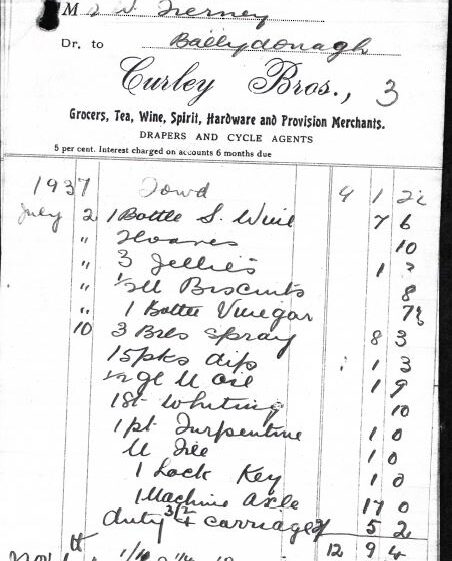 Shop Receipt 18th Jan 1937 | Tom McLoughlin