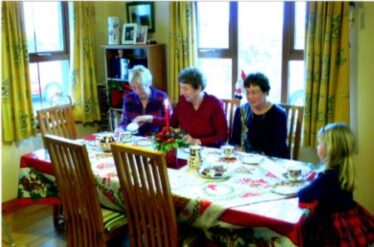My grandmother and a china tea set
