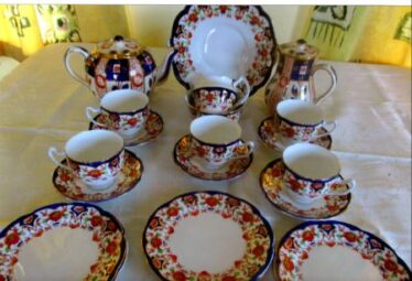 My grandmother and a china tea set