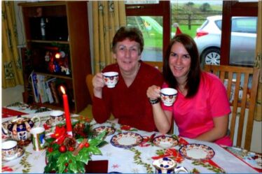 My grandmother and a china tea set