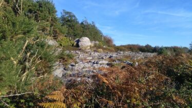 mine Relief Wall in background on Moycullen's Golden Mile at Rocks Road. | Photo Credit Hazel Morrison