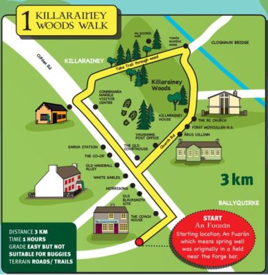 Outline Map of Killarainey Woods Trail - Moycullen Historical Society