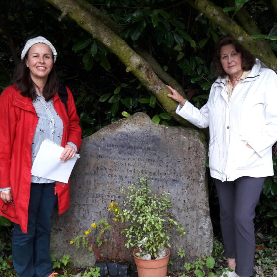 Annie Faherty O'Brien and her daughter Catherine O'Brien Wall at John Geoghegan Memorial Stone in Killagoola Annie Faherty O'Brien and her daughter Catherine O'Brien Wall at John Geoghegan Memorial Stone in Killagoola | Moycullen Historical Society