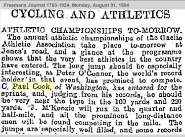 Peter Paul Cook at Jones Road | Freeman's Journal 1904
