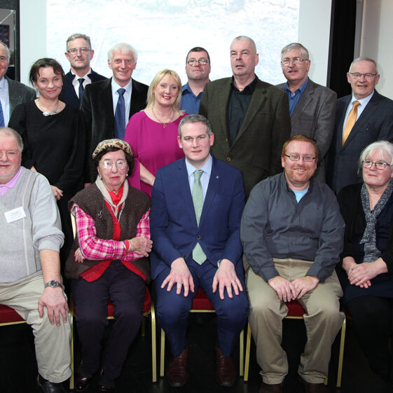 LydonImages_35 ‘The Year of O’Flaherty’ Festival launch committee. Back Row L to R: Damhnait Uí Mhaoldúin, Tim Griffin, Tara De Renzy, Dr. Paul Naessens, Hugh Gallagher, Hazel Morrison-Pagett, Richard Long, Seán Ó Coistealbha, Joe Loughnane, Walter McDonagh, Mary Ann Feeney. Front Row L to R: Tomas O’Cadhain, Miriam McKiernan, Minister of State Sean Kyne TD, Mark McNally, Mary O’Shea. Absent from Photo: Conall Ó Murchadha and Jenny Young