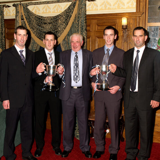 Martin, Tomas, Tommy, Eamon and John Hansbury, Ballinrooaun, taken at the Meadow Court Hotel, January 2005