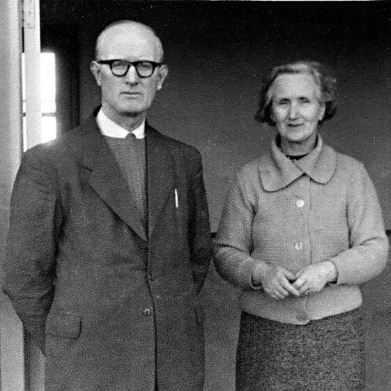 Former teachers at Garbally N.S Miko McElwain and Nancy Snee taken on her retirement in the late 1960s  | Robert Snee