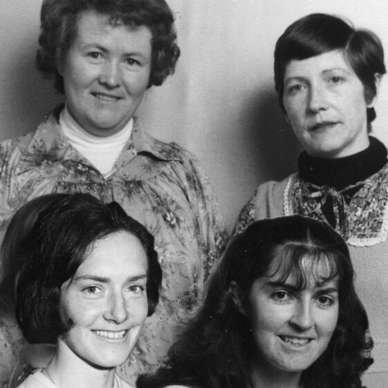 Former teachers at Ballinruane N.S. 
Back: Brid Connolly, Mrs. Mullen, 
Front: Josephine Tannian, Joan Carroll.