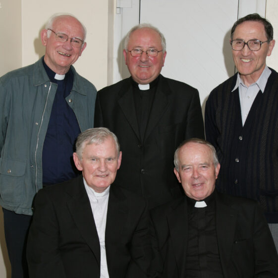 L to R: Fr. Tom Jordan, Fr. Seán Kilbane, Fr. Michael Kelly, Fr. Paddy Costello, Fr. Michael Screene. | © Gerry Costello