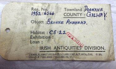Label Attached to Axe Head | © Marian Hardiman