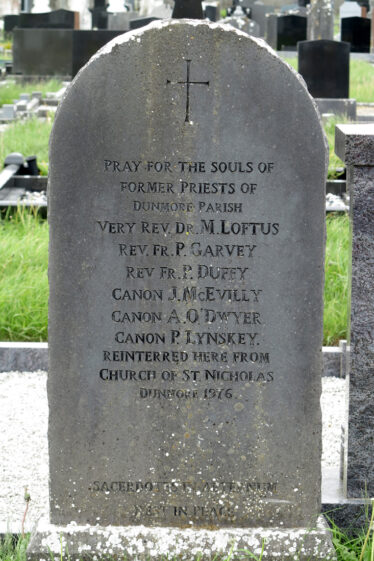 Headstone for Fr Austin O'Dwyer in Dunmore. | © Gerry Costello Photography