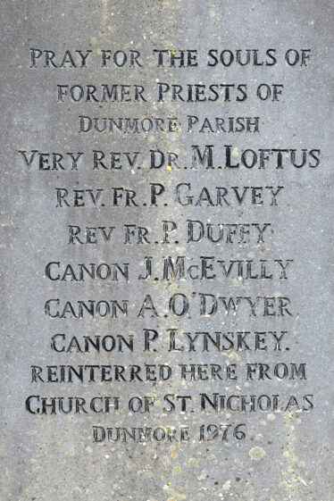 Headstone inscription for Fr Austin O'Dwyer in Dunmore | © Gerry Costello Photography